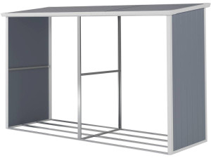 Houtopslag haardhout rek buiten "Alexandre" - 3.38 m² - 302 x 112 x 190 cm - Grijs