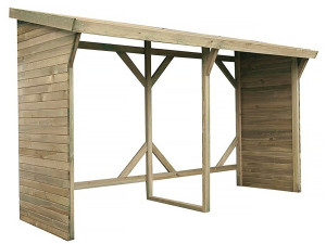 Houtopslag haardhout rek buiten - 2.5 m² - 278 x 90 x 185 cm- 5 kuub