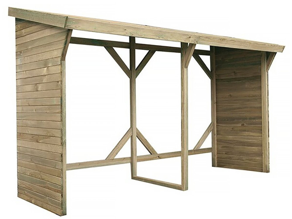 Houtopslag haardhout rek buiten - 2.5 m² - 278 x 90 x 185 cm- 5 kuub