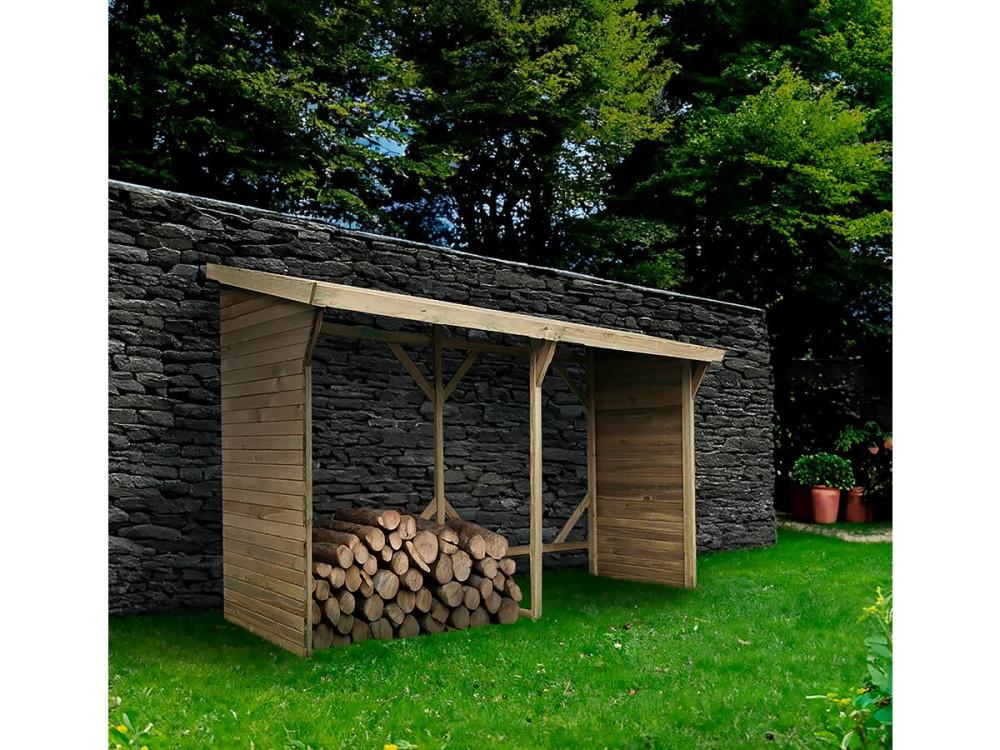 Houtopslag haardhout rek buiten - 2.5 m² - 278 x 90 x 185 cm- 5 kuub