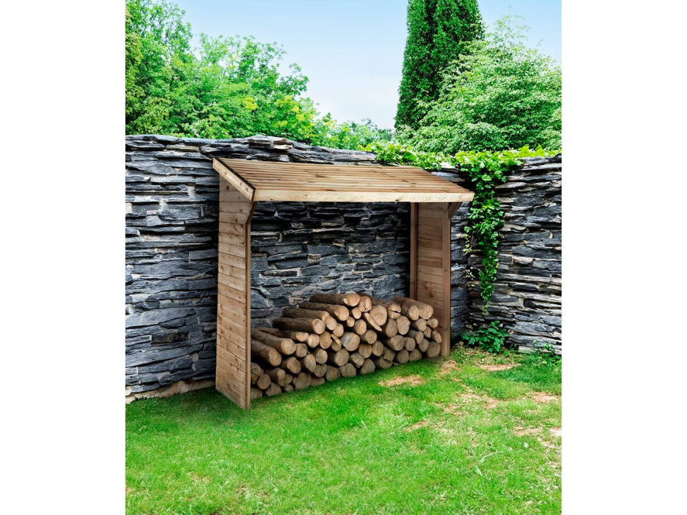 Houtopslag haardhout rek buiten - 1.05 m² - 210 x 50 x 180 cm- 2 kuub
