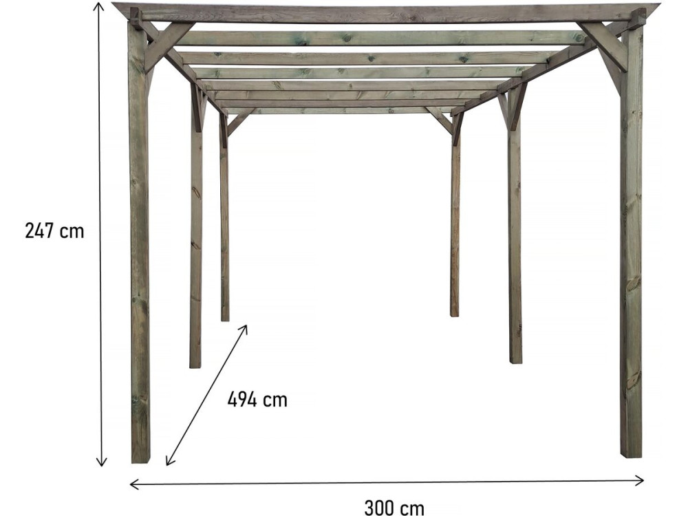 Carport hout "Sunny" 3 x 5 m
