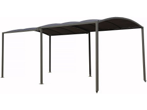 Uitschuifbare metalen carport "Mathis" - 303/566 x 295 x 240 cm - Antraciet