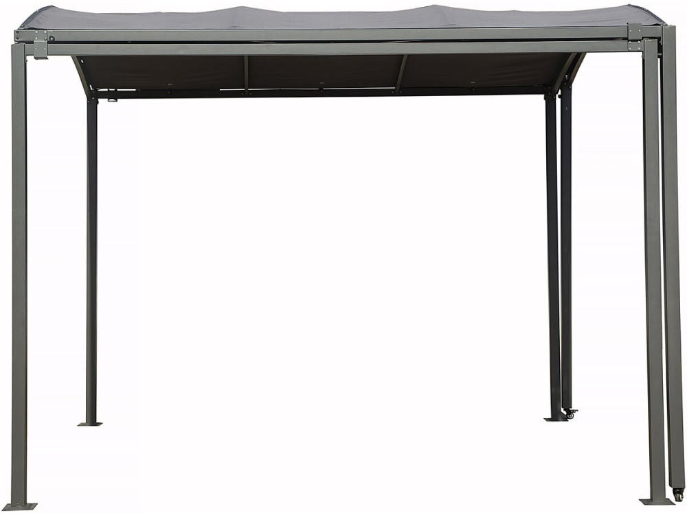 Uitschuifbare metalen carport "Mathis" - 303/566 x 295 x 240 cm - Antraciet