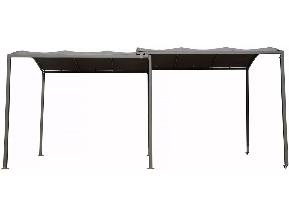 Uitschuifbare metalen carport "Mathis" - 303/566 x 295 x 240 cm - Antraciet