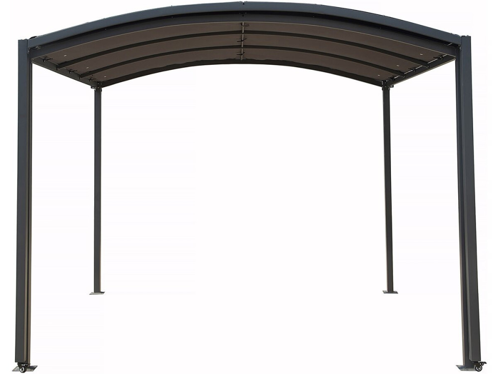 Uitschuifbare metalen carport "Mathis" - 303/566 x 295 x 240 cm - Antraciet