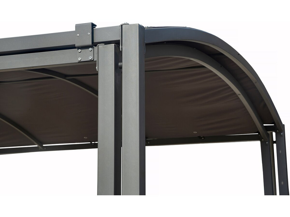 Uitschuifbare metalen carport "Mathis" - 303/566 x 295 x 240 cm - Antraciet