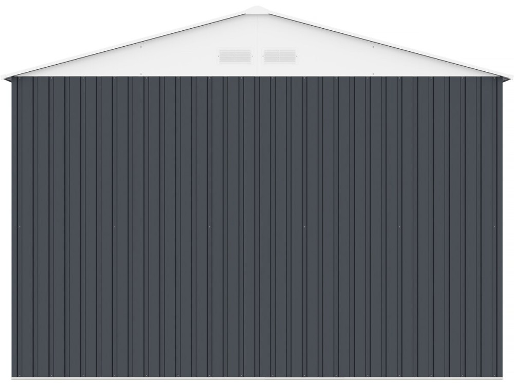 Garage auto schuur metaal "Houston" - 15,36 m² met goot en regenton waterreservoir - Antraciet