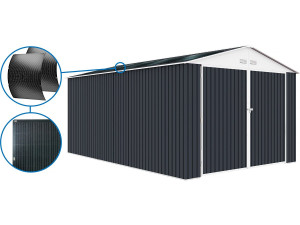 Garage auto schuur metaal "Houston" - 18,56 m² met zonnepanelen - Antraciet
