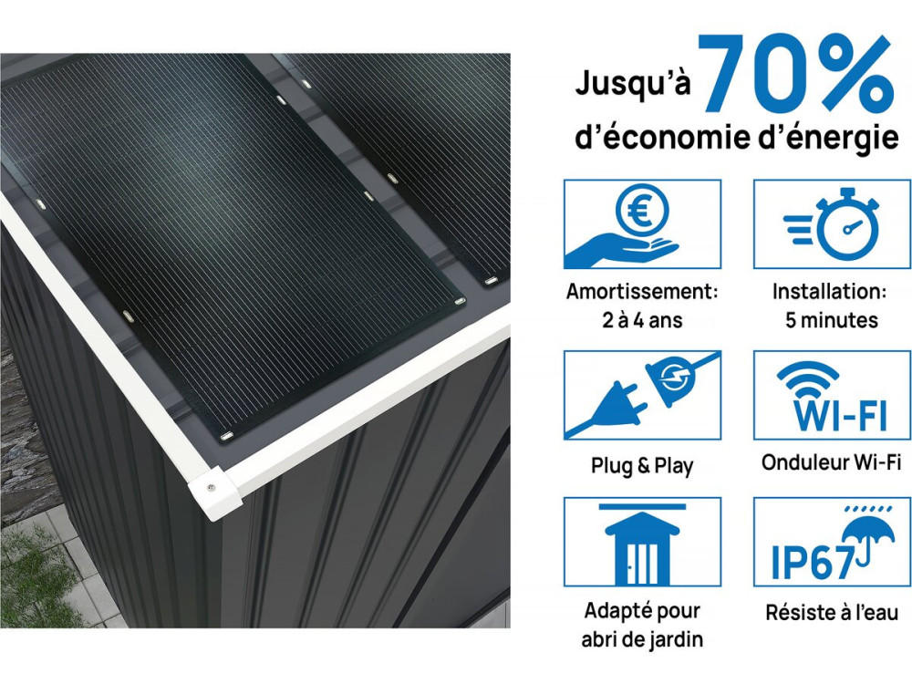 Garage auto schuur metaal "Houston" - 18,56 m² met zonnepanelen - Antraciet