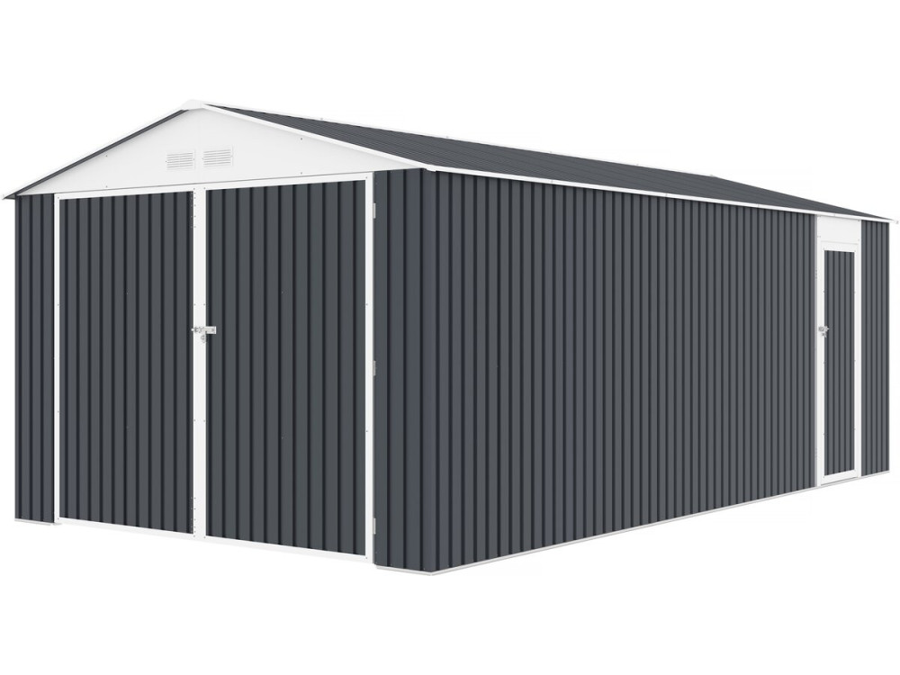 Garage auto schuur metaal "Houston" - 18,56 m² met zonnepanelen - Antraciet
