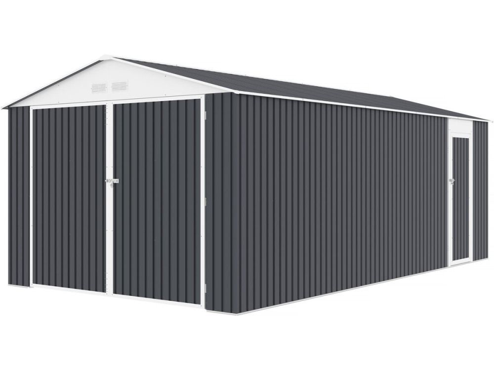 Garage auto schuur metaal "Houston" 18,56 m²  - Antraciet