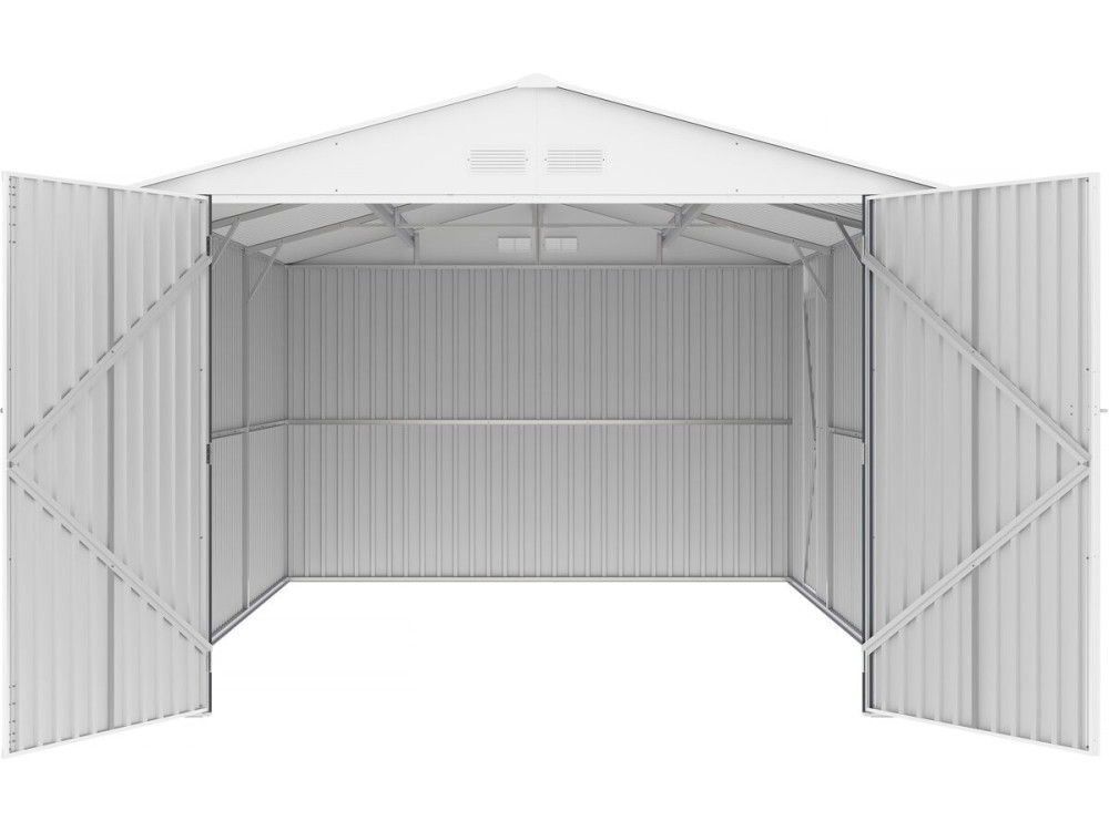 Garage auto schuur metaal "Houston" - 15,36 m² met goot  - Antraciet