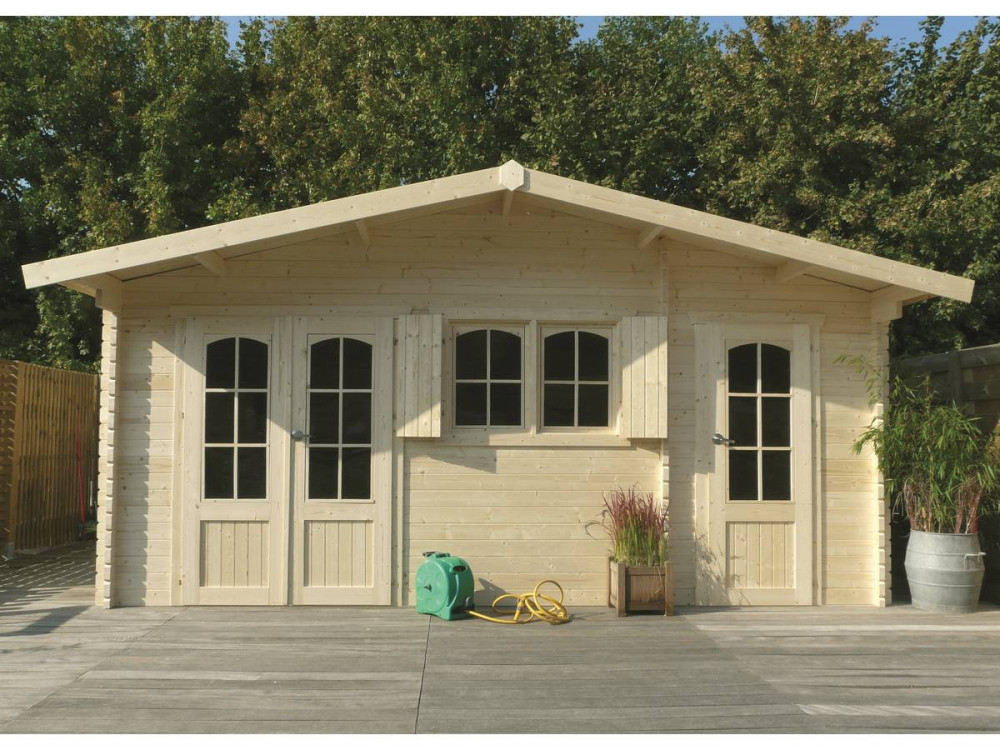 Houten tuinhuis "Rostock" - 22.04 m² - 5.68 x 3.88 x 2.75 m - 40 mm