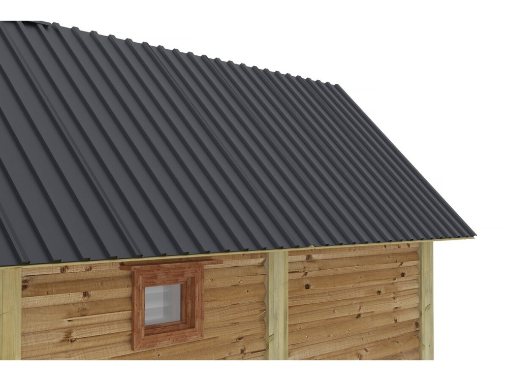 Set van 12 "Atlanta" gegalvaniseerde stalen gevelpanelen - 129 x 42 cm - Grijs