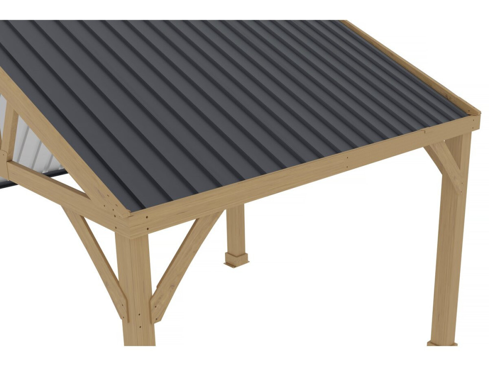 Set van 12 "Atlanta" gegalvaniseerde stalen gevelpanelen - 129 x 42 cm - Grijs