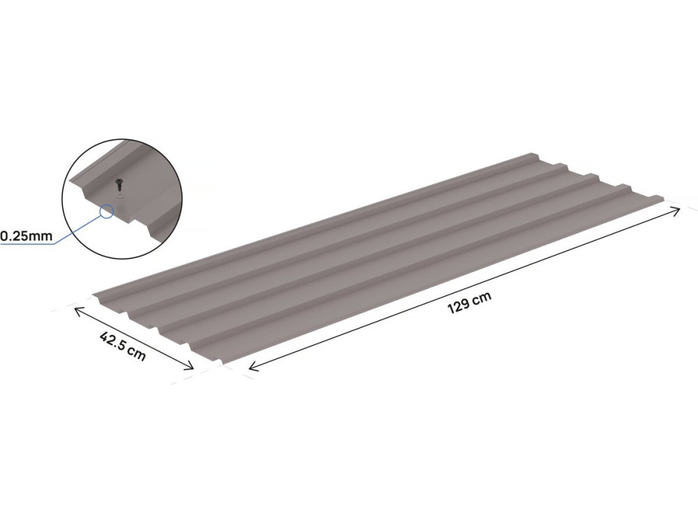 Set van 12 "Atlanta" gegalvaniseerde stalen gevelpanelen - 129 x 42 cm - Taupe