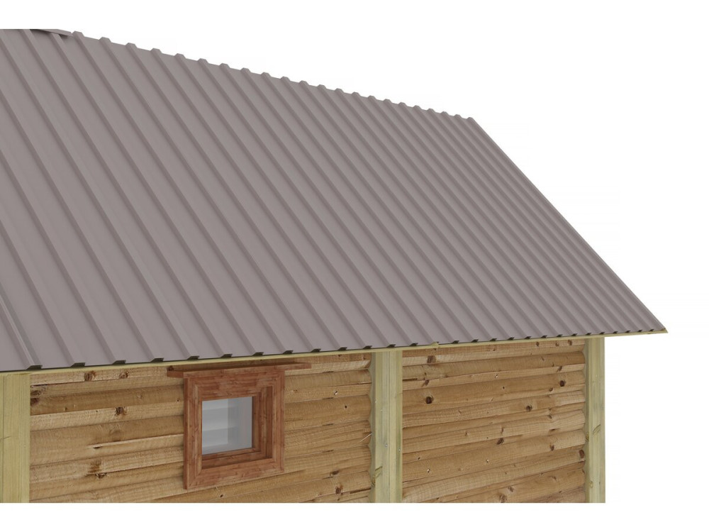 Set van 12 "Atlanta" gegalvaniseerde stalen gevelpanelen - 129 x 42 cm - Taupe