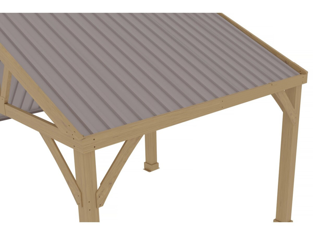 Set van 12 "Atlanta" gegalvaniseerde stalen gevelpanelen - 129 x 42 cm - Taupe