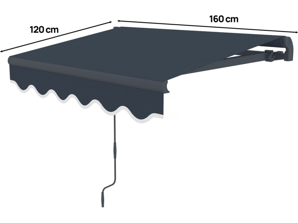 Luifel zonnescherm aluminium "Ombra 1" - 160 x 120 cm - Grijs