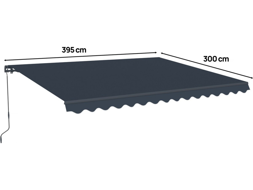 Luifel zonnescherm aluminium "Ombra 4" - 395 x 300 cm - Grijs