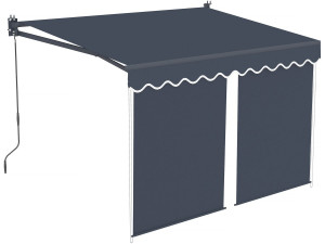 Shadow" zonnescherm met aluminium zijafscherming 2 x 3 m - Antraciet grijs