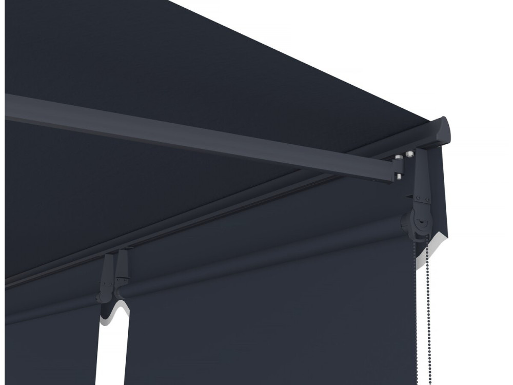 Shadow" zonnescherm met aluminium zijafscherming 2 x 3 m - Antraciet grijs