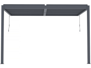 Pergola  terrasoverkapping zonwering verstelbaar met led verlichting aanbouw "Windsor" - 3 x 4 m - Antraciet