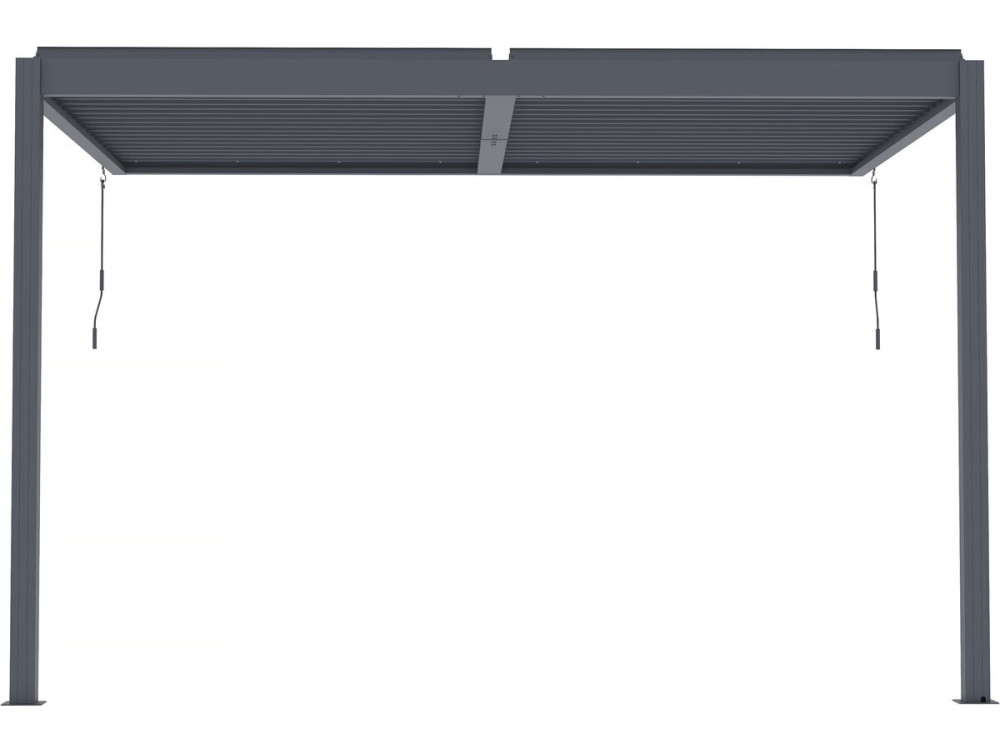 Pergola  terrasoverkapping zonwering verstelbaar met led verlichting aanbouw "Windsor" - 3 x 4 m - Antraciet