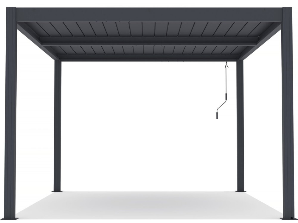 Pergola  terrasoverkapping zonwering 3 x 4 m verstelbaar aluminium met led verlichting "Windsor premium" - Grijs