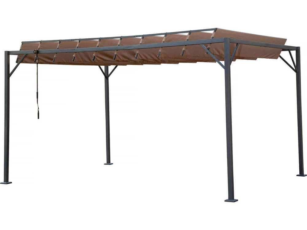 Pergola 3 x 4 m zonwering verstelbaar schaduwdoek "Lodge" - Taupe - grijs bruin