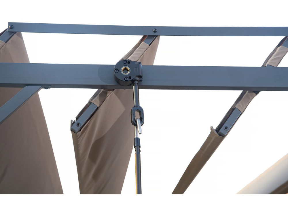 Pergola 3 x 4 m zonwering verstelbaar schaduwdoek "Lodge" - Taupe - grijs bruin