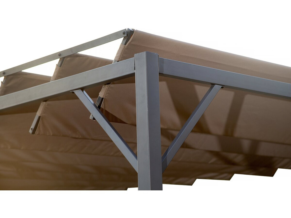 Pergola 3 x 4 m zonwering verstelbaar schaduwdoek "Lodge" - Taupe - grijs bruin