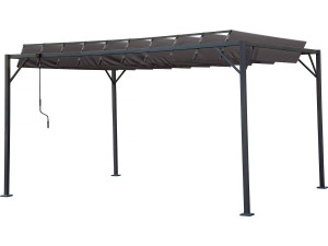 Pergola 3 x 4 m zonwering verstelbaar schaduwdoek "Lodge" - Antraciet