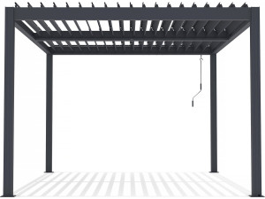 Pergola terrasoverkapping zonwering verstelbaar aluminium "Windsor" - 3 x 4 m - Antraciet
