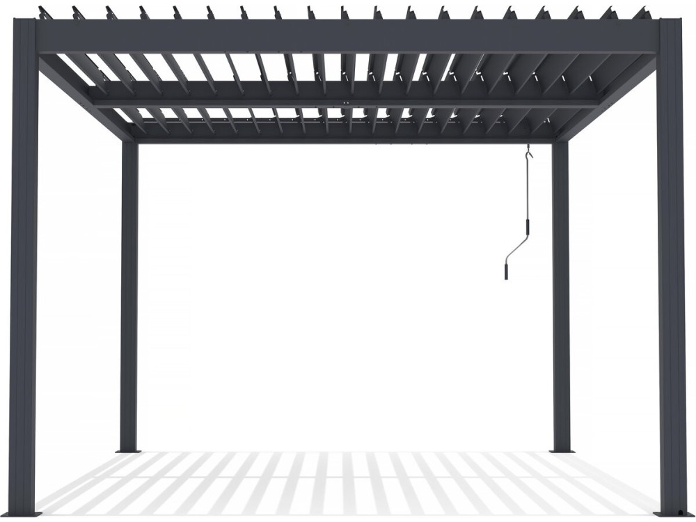 Pergola terrasoverkapping zonwering verstelbaar aluminium "Windsor" - 3 x 4 m - Antraciet