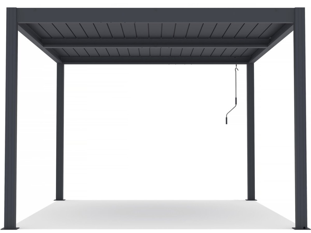 Pergola terrasoverkapping zonwering verstelbaar aluminium "Windsor" - 3 x 4 m - Antraciet