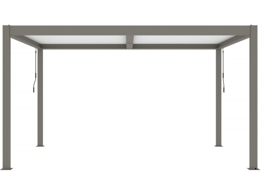 Pergola terrasoverkapping zonwering verstelbaar aluminium "Windsor" - 3 x 4 m - Taupe - grijs bruin