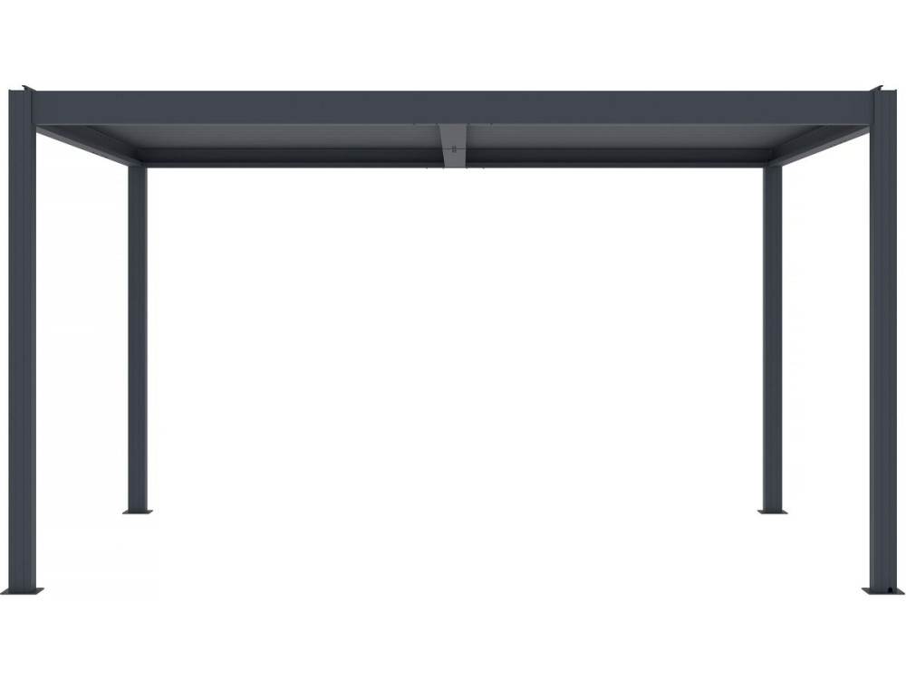Pergola zonwering 3 x 4 m elektrisch verstelbaar aluminium met led verlichting "Windsor" - Grijs