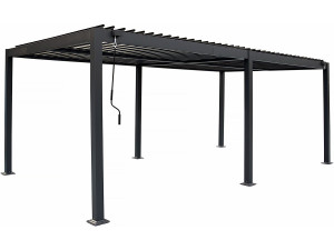 Zelfdragende aluminium bioklimatologische pergola "Kensington" - 3 x 6 m - Grijs