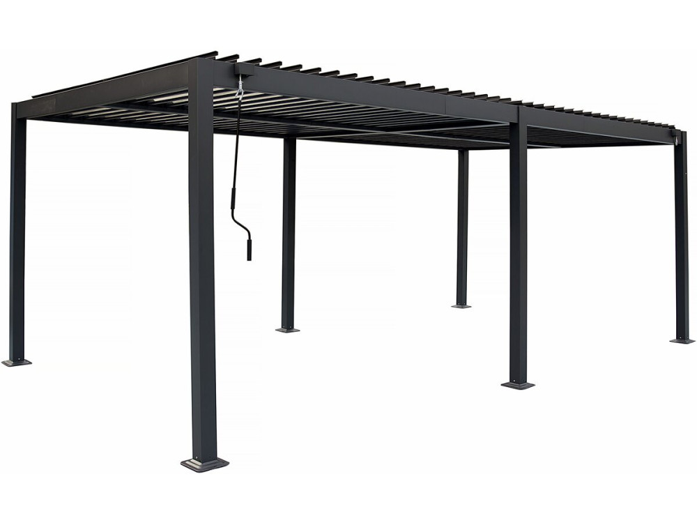 Zelfdragende aluminium bioklimatologische pergola "Kensington" - 3 x 6 m - Grijs
