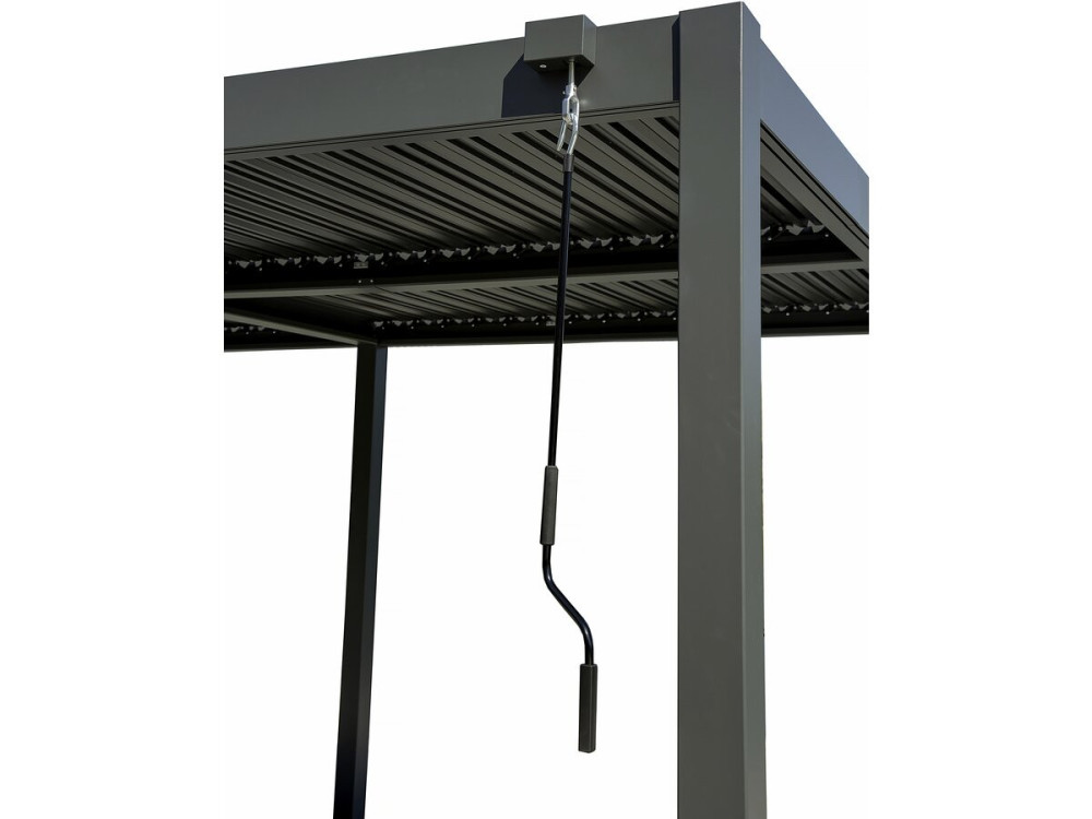 Zelfdragende aluminium bioklimatologische pergola "Kensington" - 3 x 6 m - Grijs