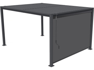 Bioklimatologische pergola "Howard" met zonnescherm van gegalvaniseerd staal - 3 x 4 m - Grijs