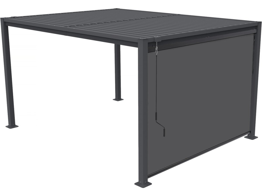 Bioklimatologische pergola "Howard" met zonnescherm van gegalvaniseerd staal - 3 x 4 m - Grijs