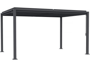 Zelfdragende bioklimatologische pergola Howard met verstelbare lamellen - 3 x 4 m - Grijs