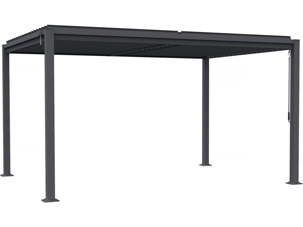 Zelfdragende bioklimatologische pergola Howard met verstelbare lamellen - 3 x 4 m - Grijs