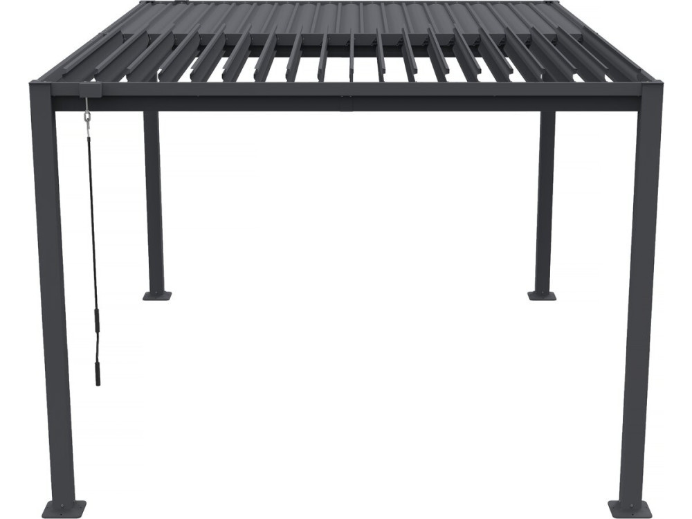 Zelfdragende bioklimatologische pergola Howard met verstelbare lamellen - 3 x 4 m - Grijs