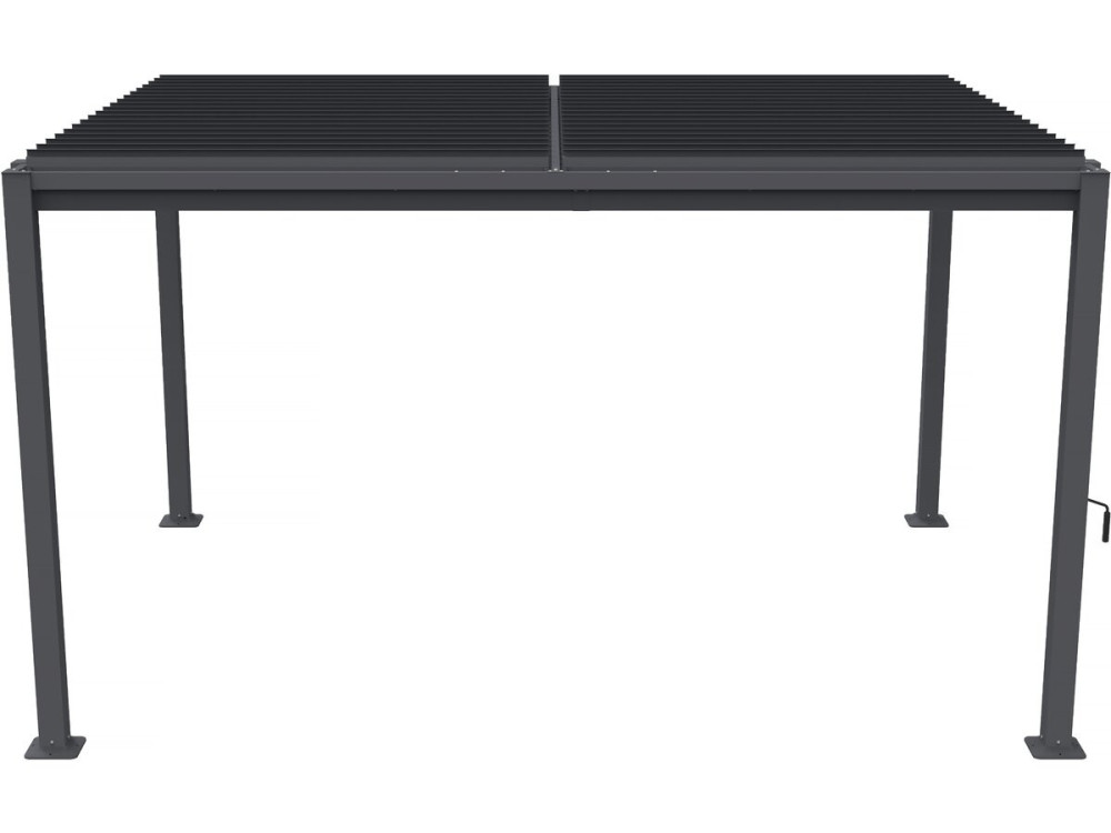 Zelfdragende bioklimatologische pergola Howard met verstelbare lamellen - 3 x 4 m - Grijs