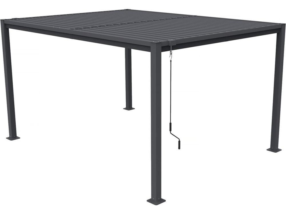 Zelfdragende bioklimatologische pergola Howard met verstelbare lamellen - 3 x 4 m - Grijs