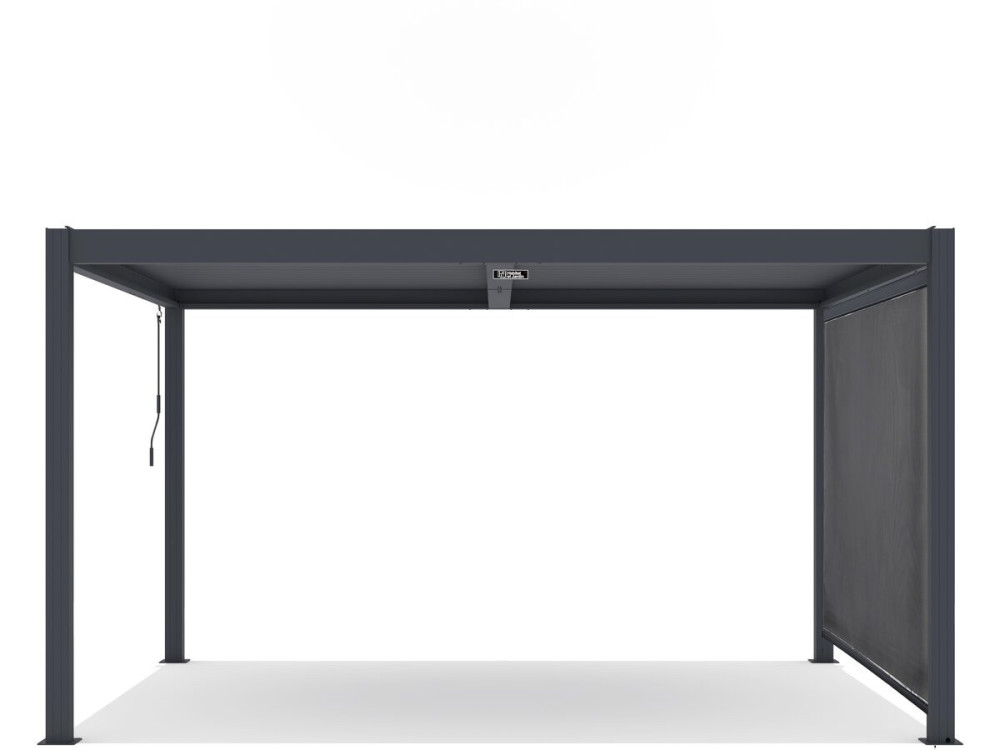 Bioclimatische pergola "Windsor premium" met led en aluminium zonnescherm - 3 x 4 m - Grijs